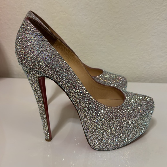 Christian Louboutin Silver and Pink Stiletto Heels - Picture 5 of 9